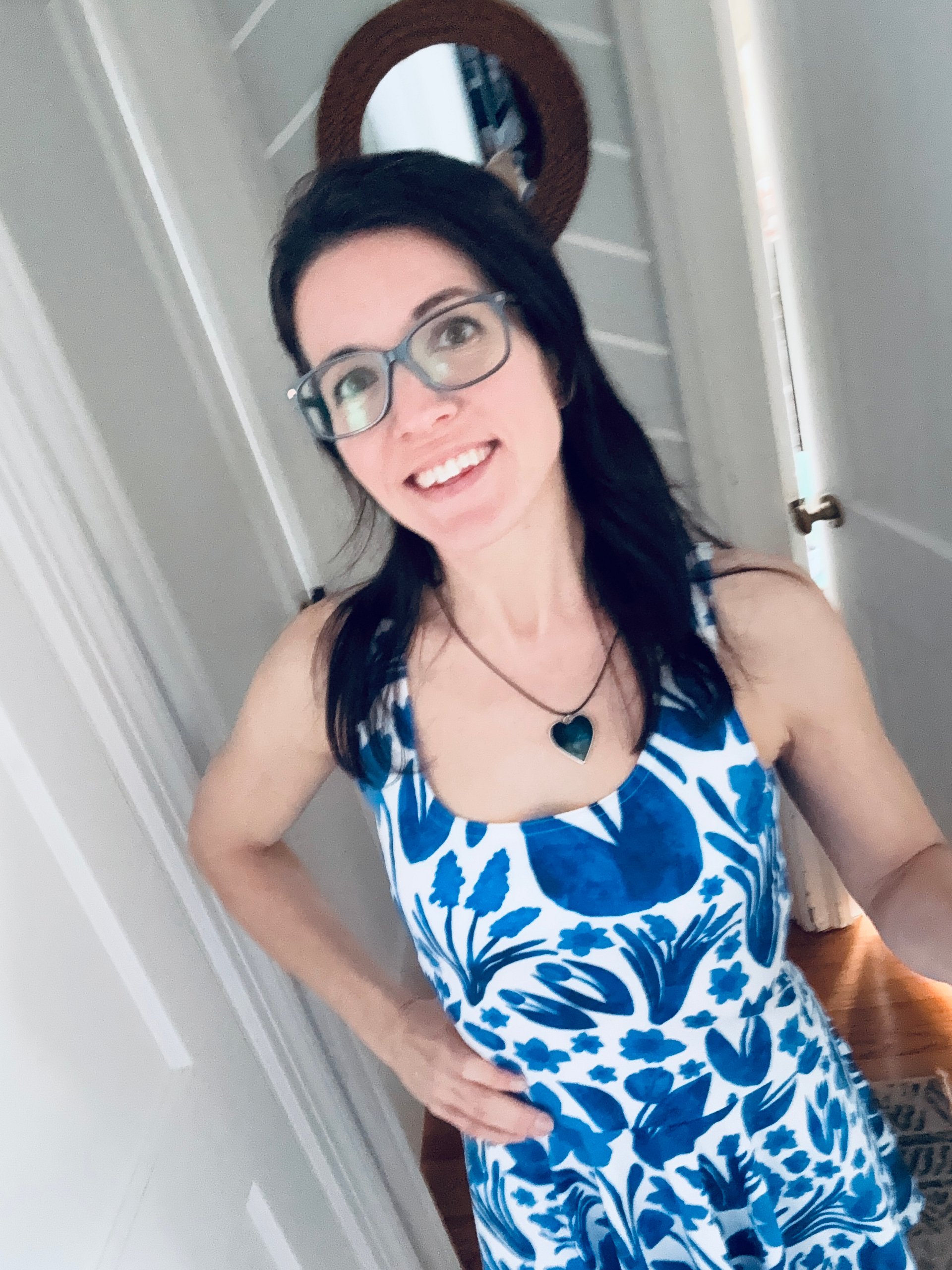 Spring Garden | Blue on White Skater Dress | Monique Faella Designs™ product image (2)