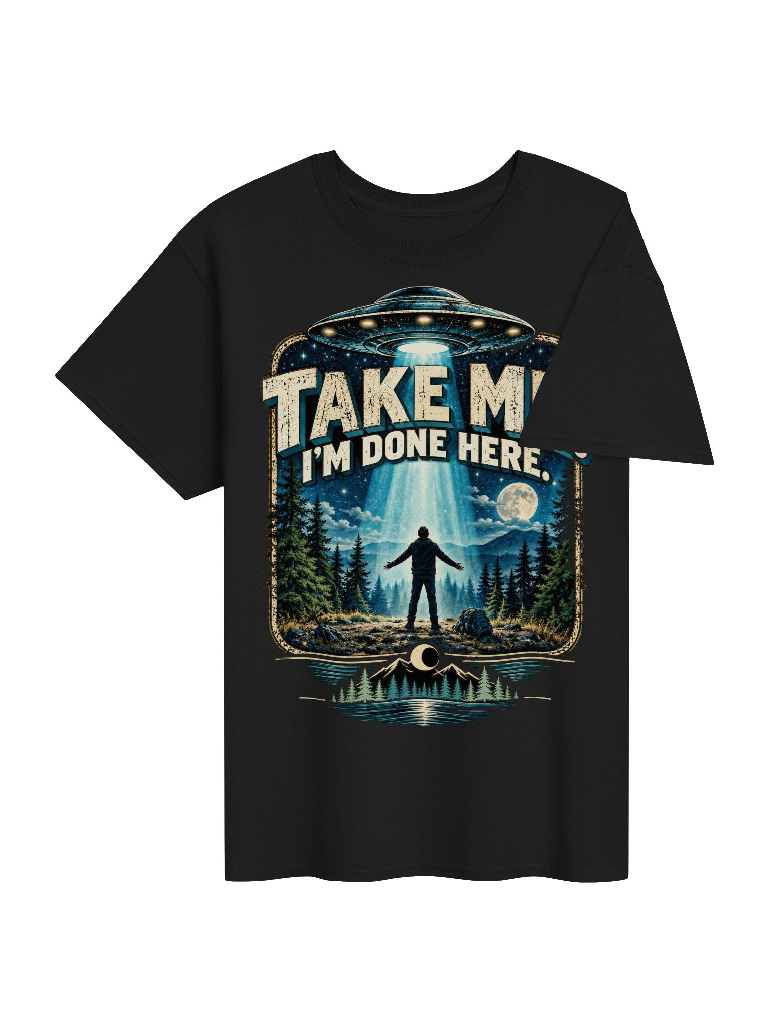 Take Me, I’m Done Here UFO T-Shirt – Funny Alien Abduction Graphic Tee product image (116)