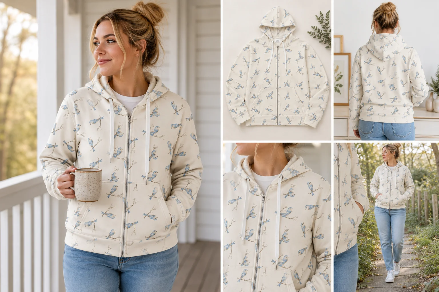 Bluebird Branch Zip Hoodie product image (1)