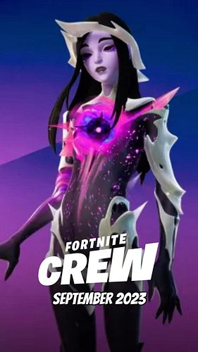 Introducing the Fortnite September Crew Pack! Epic Games reveals the featured skin: Astrea. She comes with two styles that sh...