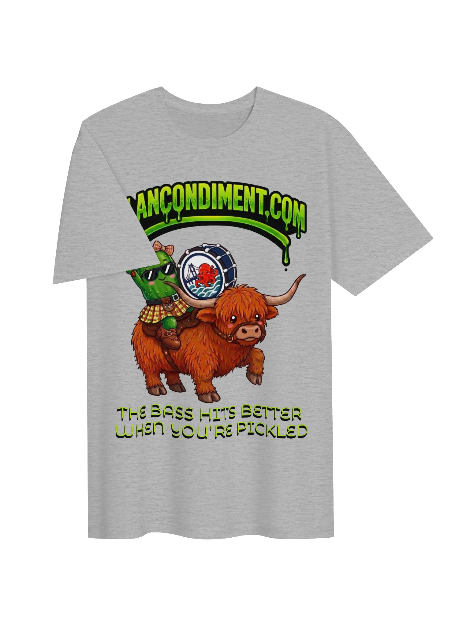 Pickled Bass Highland Cow Tee product image (3)