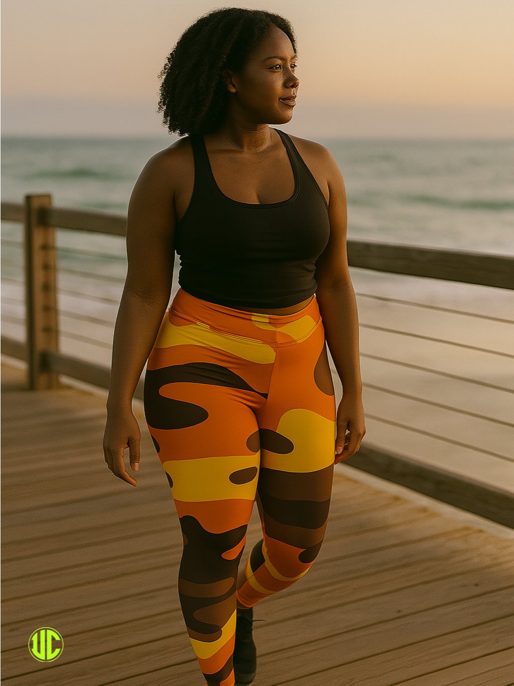 Savage Sunset Orange Camo – Women’s Leggings product image (4)