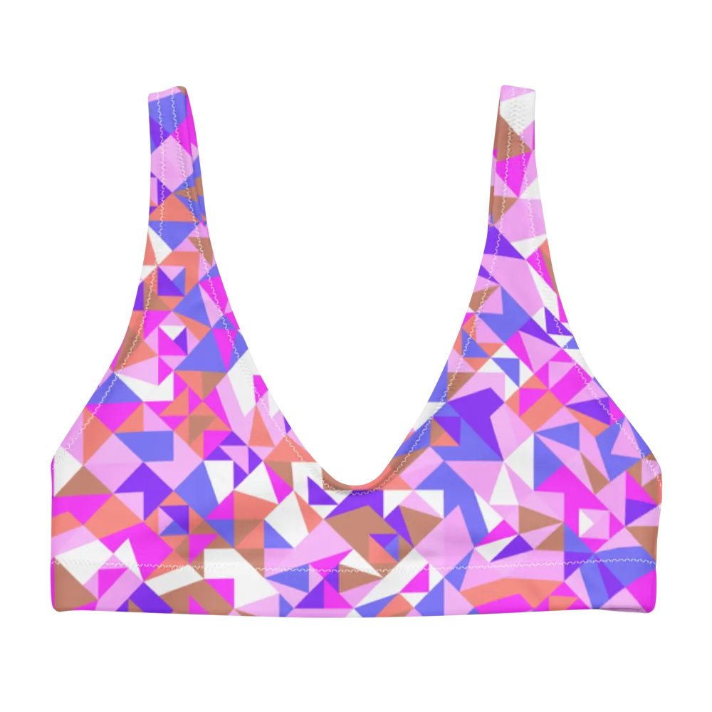 Colorful Vector Patterns Design Padded Bikini Top - v3 product image (3)