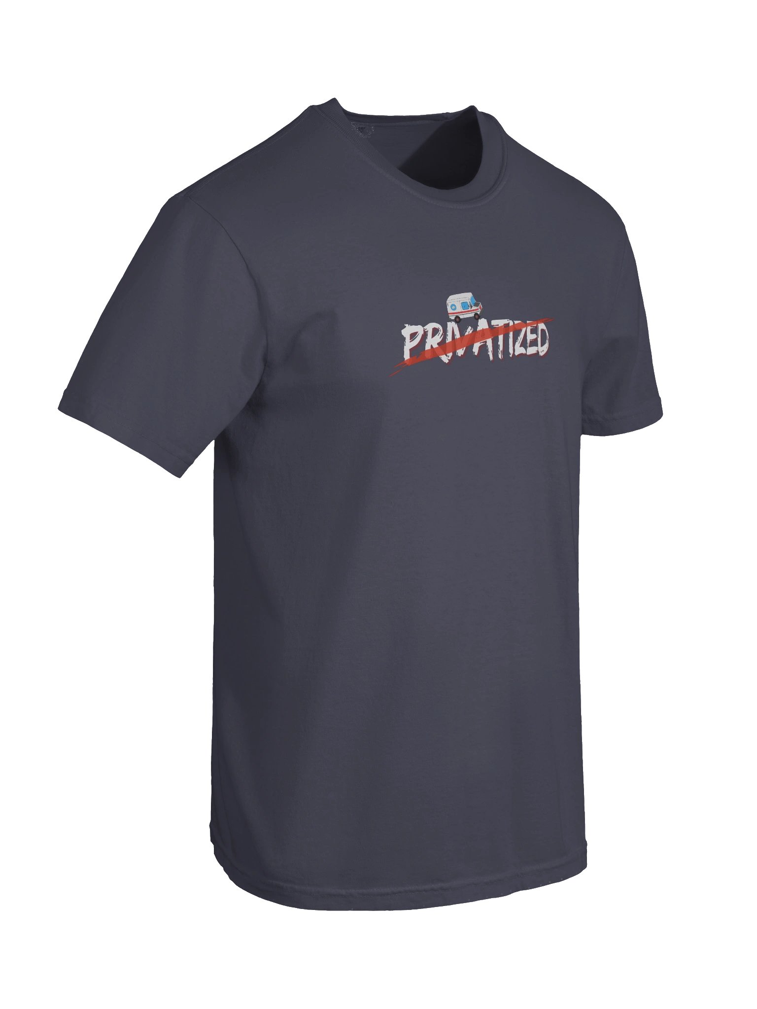 "Privatized" Delivery Graphic Tee (Navy) product image (8)