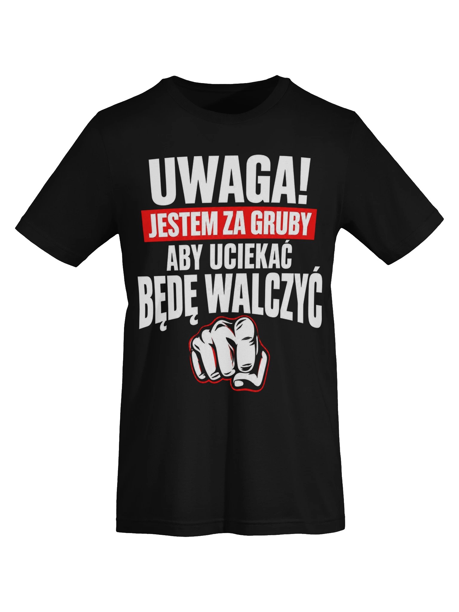 Uwaga! Too Fat to Run - Funny Polish T-Shirt product image (6)