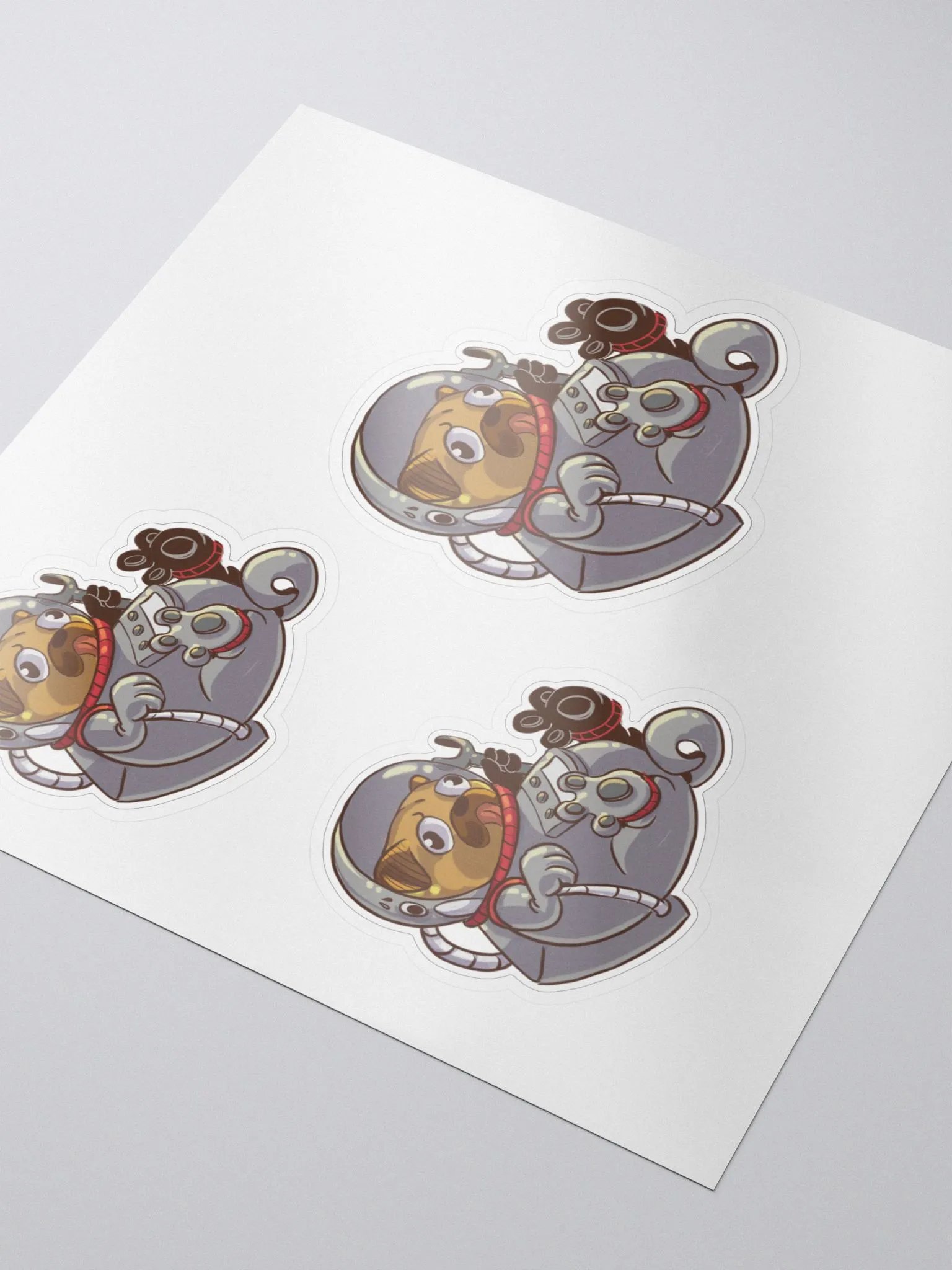 Astronaut Pug Sticker - Space Dog Decal product image (3)