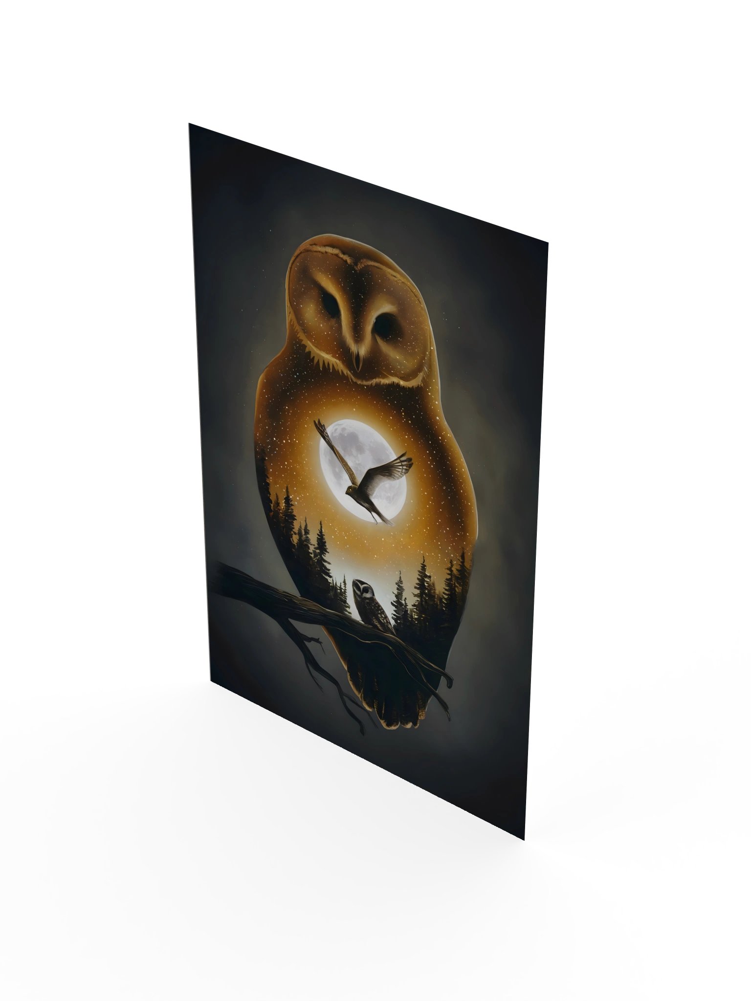 The Owl Within the Moonlight | Mystical Owl & Moon Art Poster product image (3)