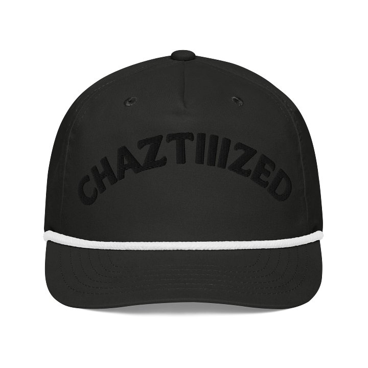 CHAZTIIIZED Navy Fitted Hat — Flat Embroidered Logo product image (1)