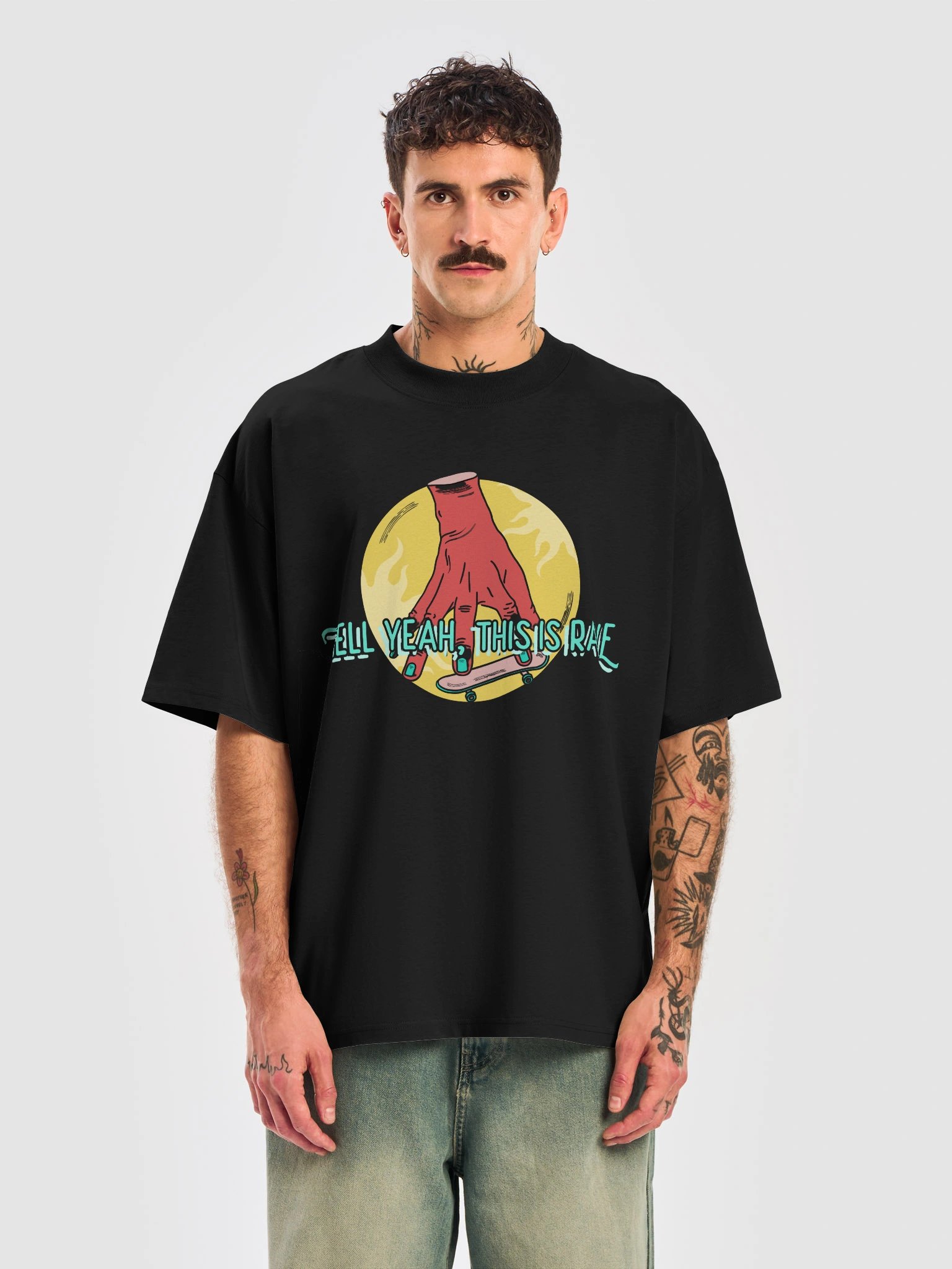 "Hell Yeah, This Is Rave!" Skater-Vibes Graphic T-Shirt product image (9)