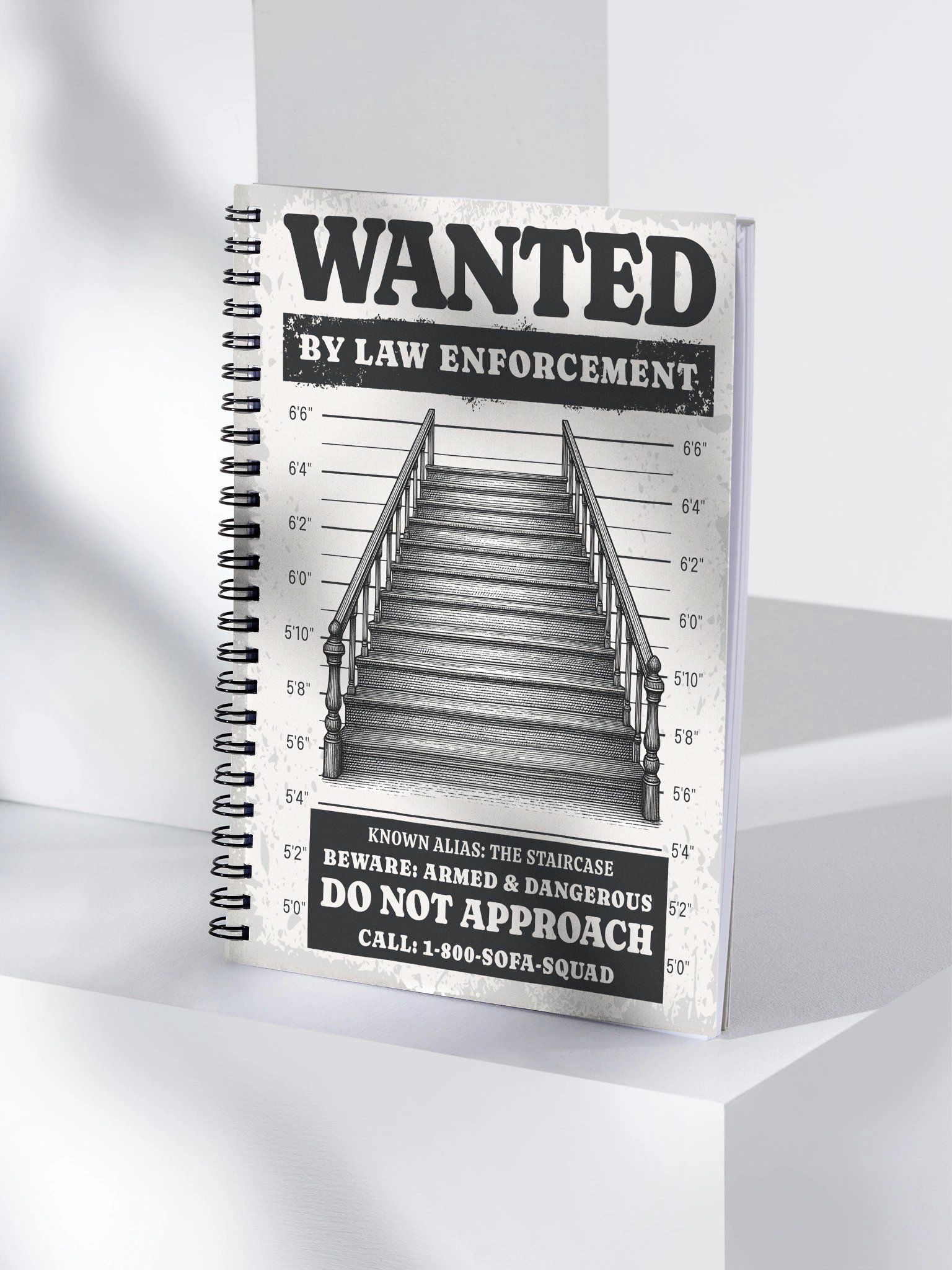 Wanted Staircase Mugshot Spiral Notebook product image (8)