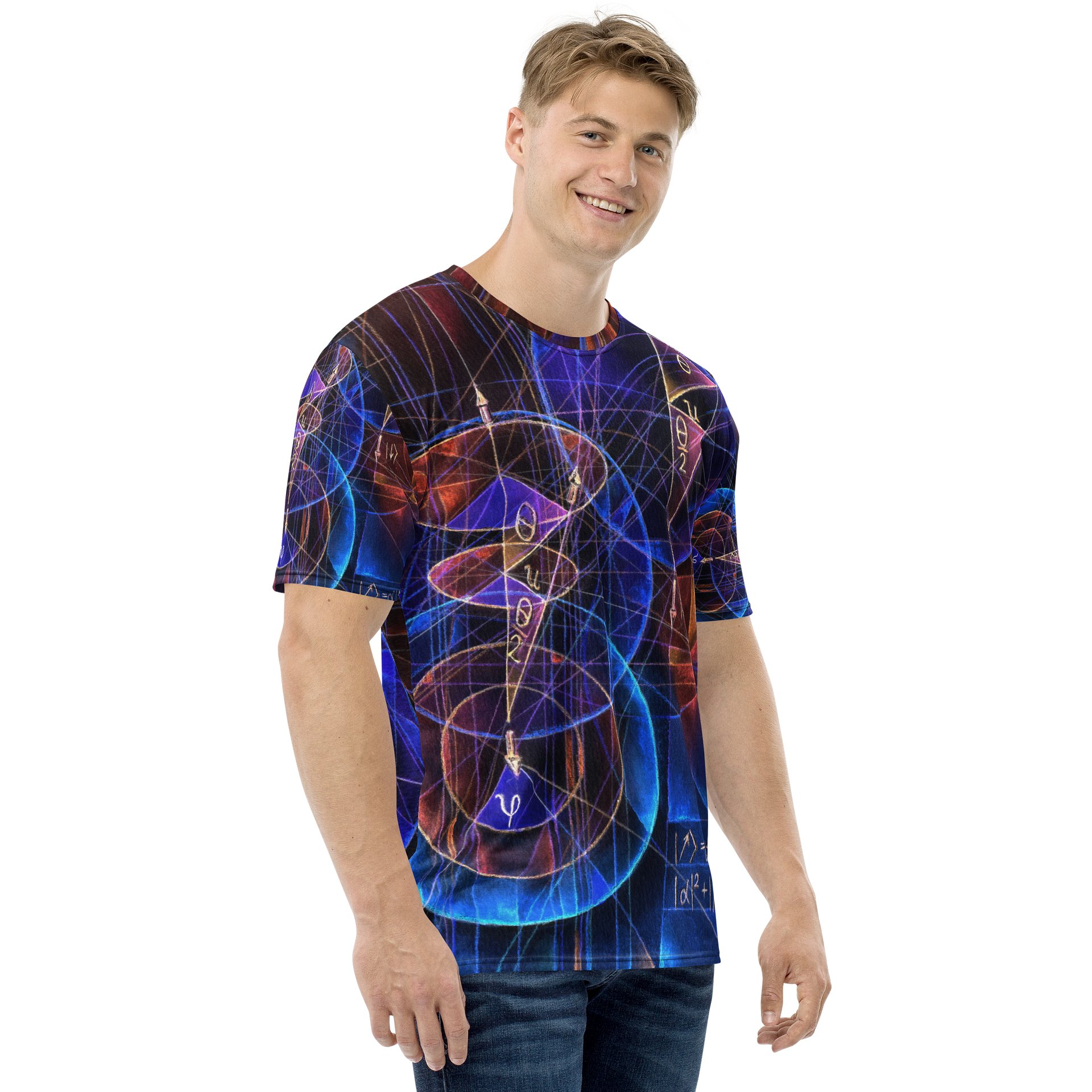 Spinning Projection - Quantum Physics Negative Art Men's Crew Neck T-Shirt product image (6)