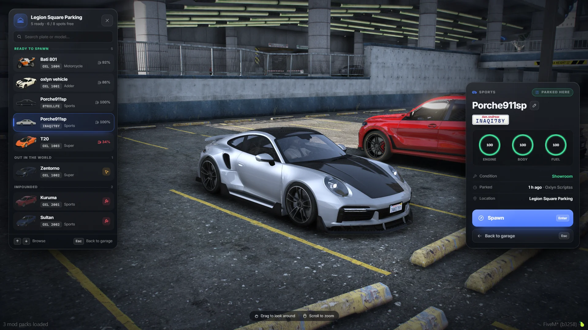 FiveM Garage Script – In-Game Creator, Park System, Contracts & Impound (ESX/QB/QBOX) product image (6)