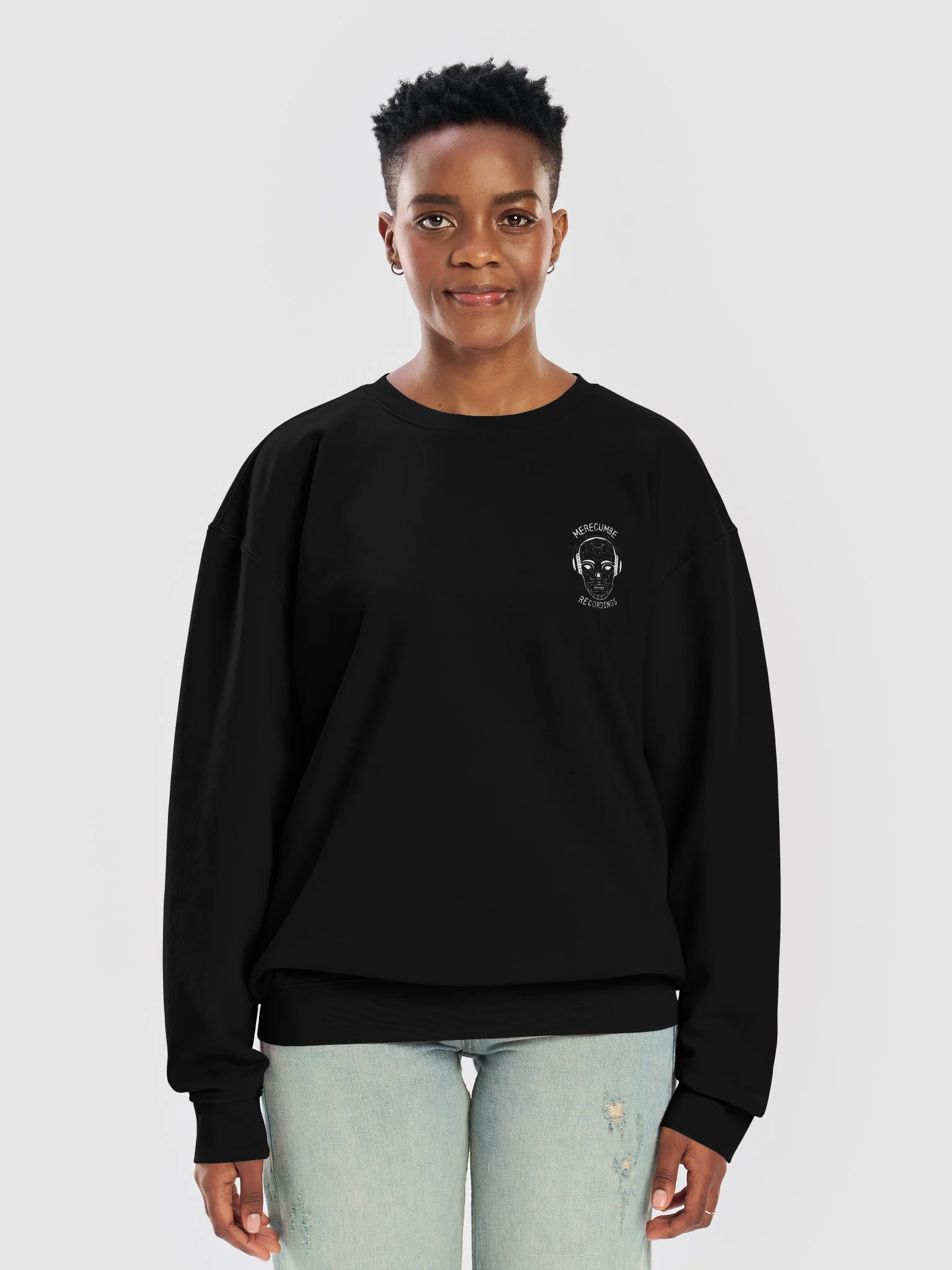 LABEL LOGO W/ I CAN MAKE YOU DANCE ON BACK (Unisex Garment-Dyed Fleece Crewneck Sweatshirt) product image (1)