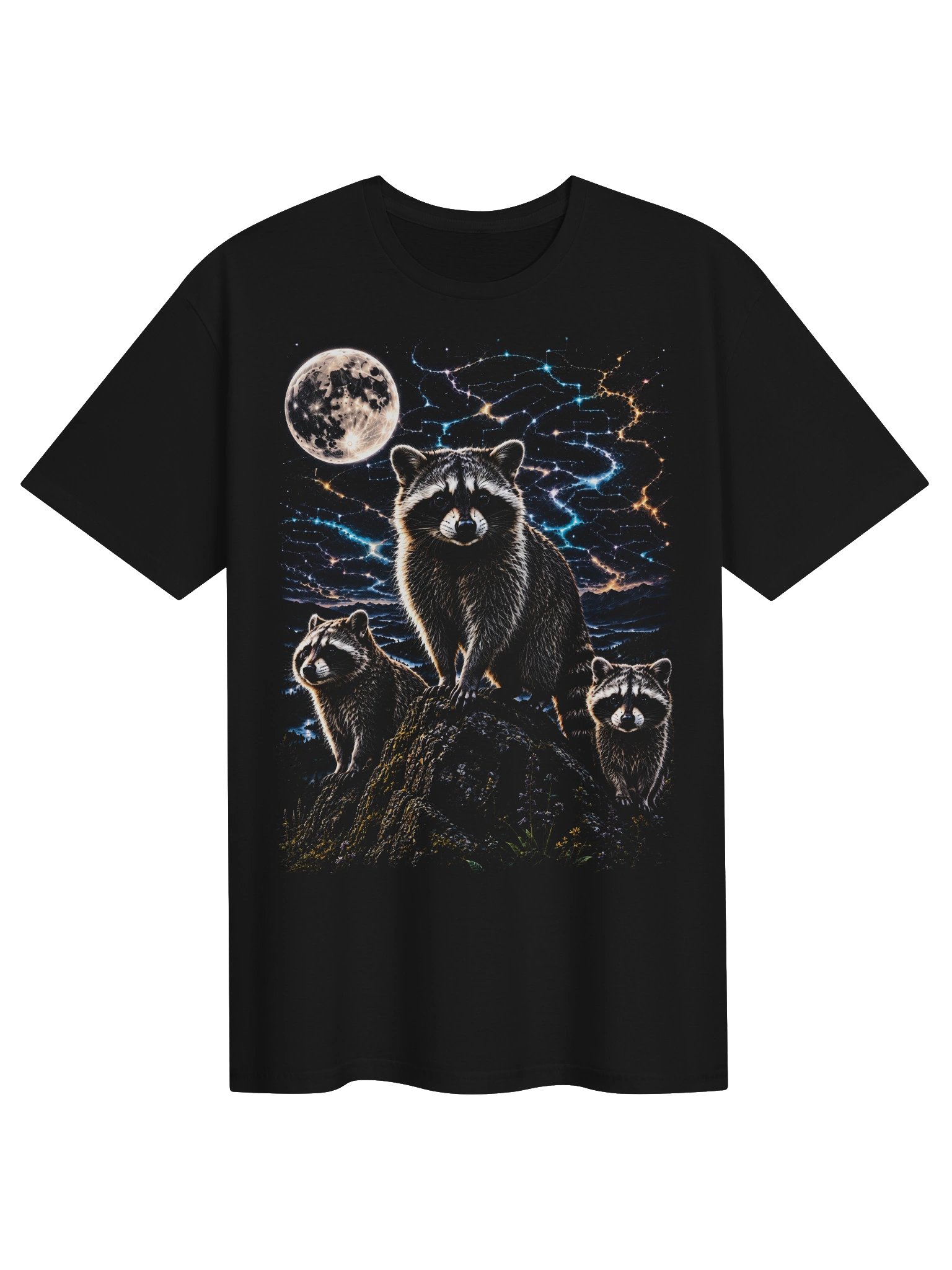 Raccoon Howling Moon Tshirt | Unexpected Legends Shirt product image (1)