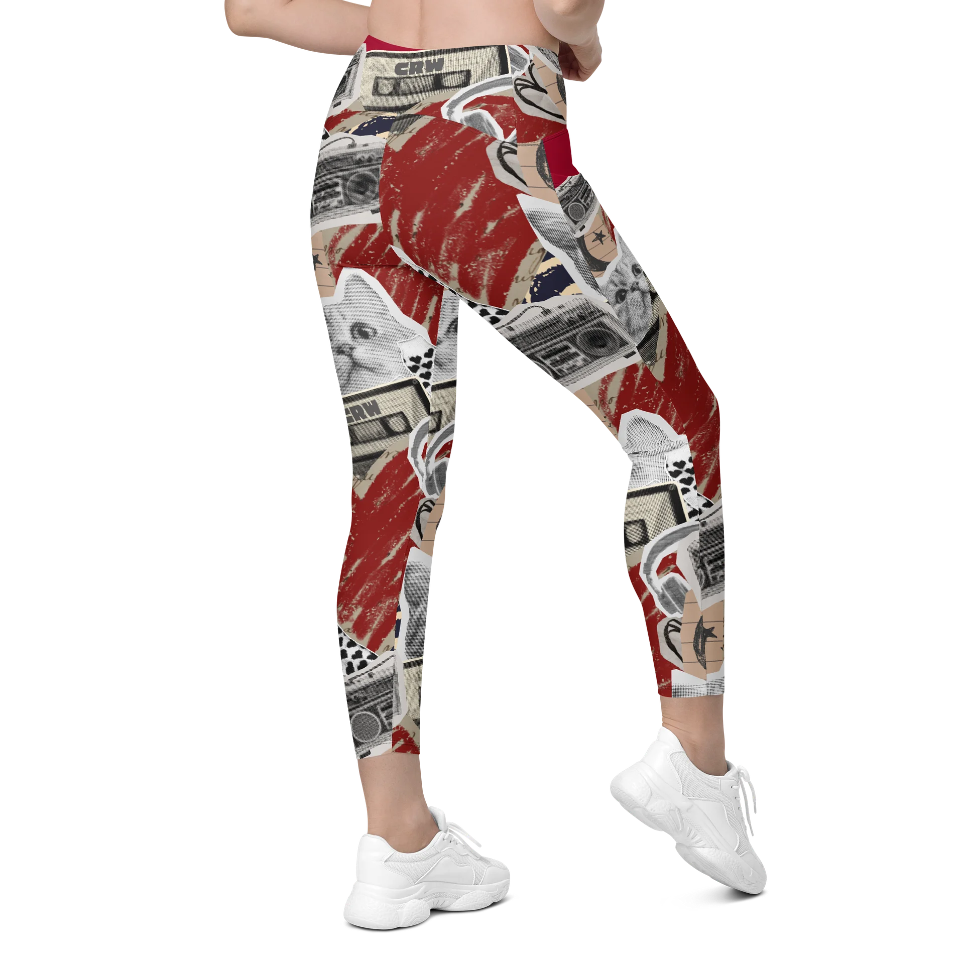Favorite Things Nostalgic Collage Yoga Pants with Cat product image (8)