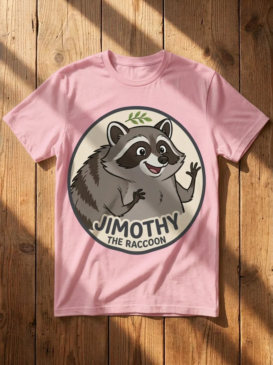 Jimothy the Raccoon Pink Tee product image (1)