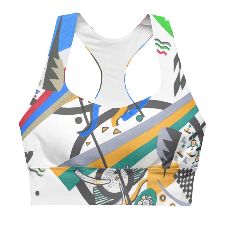 Abstract Lithographic Pattern Design Longline Sports Bra - V4 product image (2)