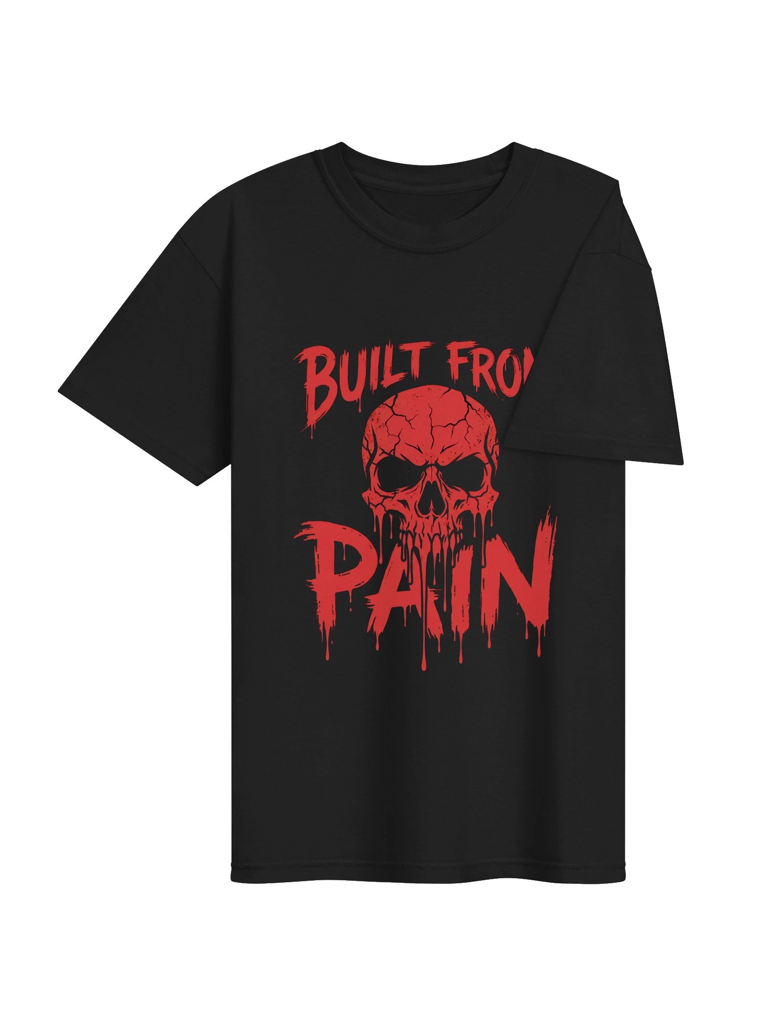 Built From Pain Skull T-Shirt | Dark Gym Motivation Horror Tee product image (4)