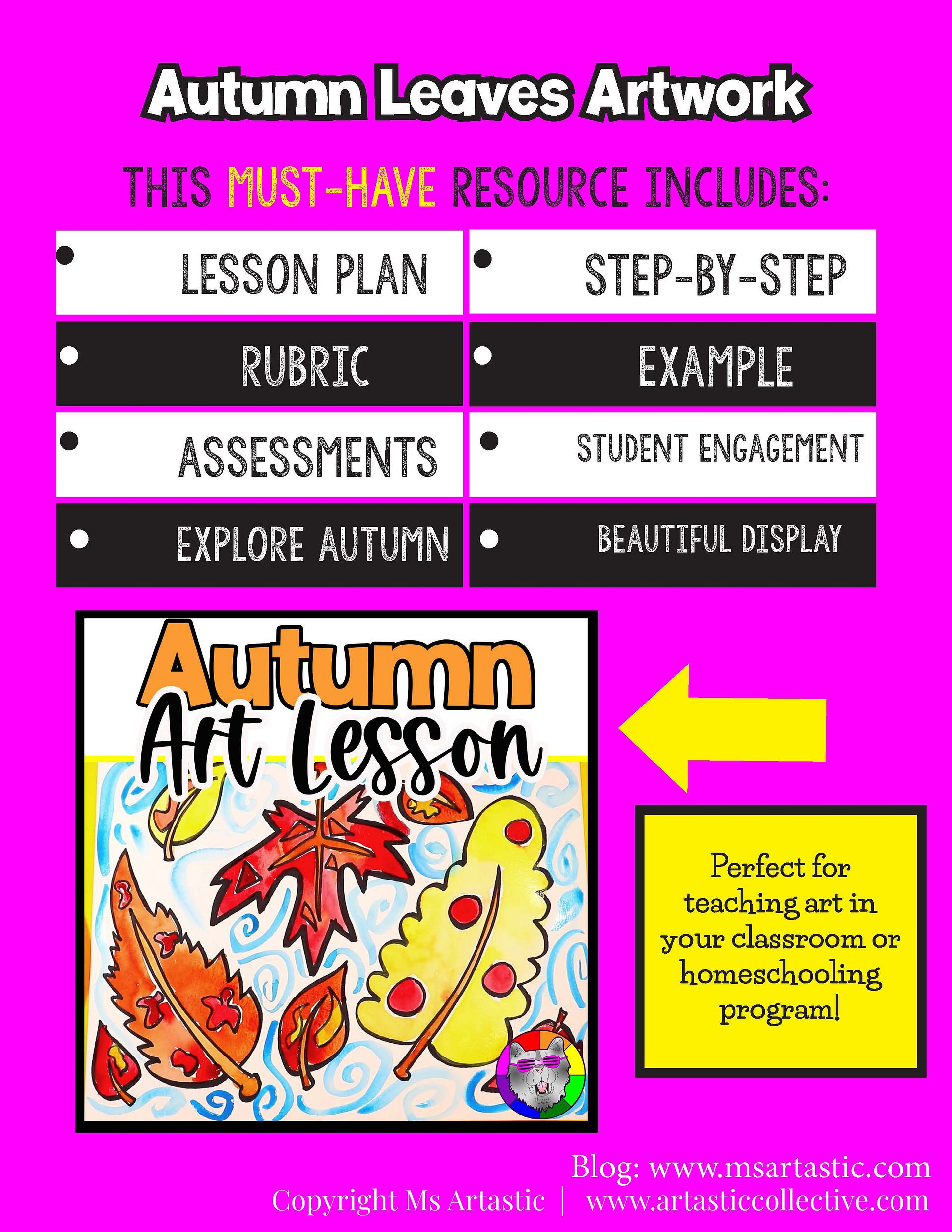 Autumn Art Lesson Autum Leaf Art Project Autumn Reading Wrinting Prompt Sub Plan product image (5)
