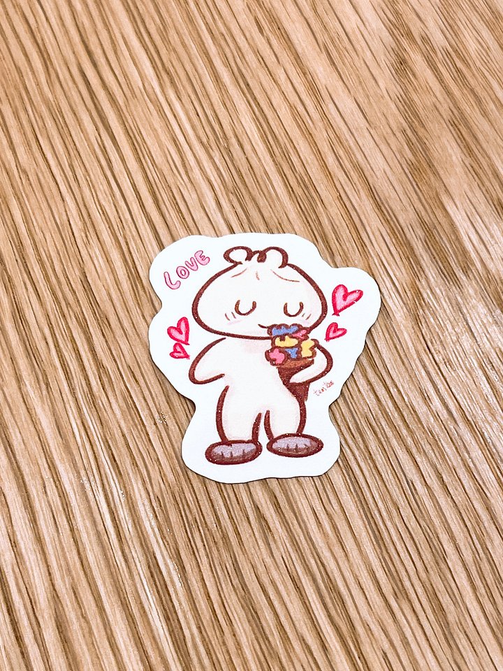 Bun with flowers Sticker product image (1)