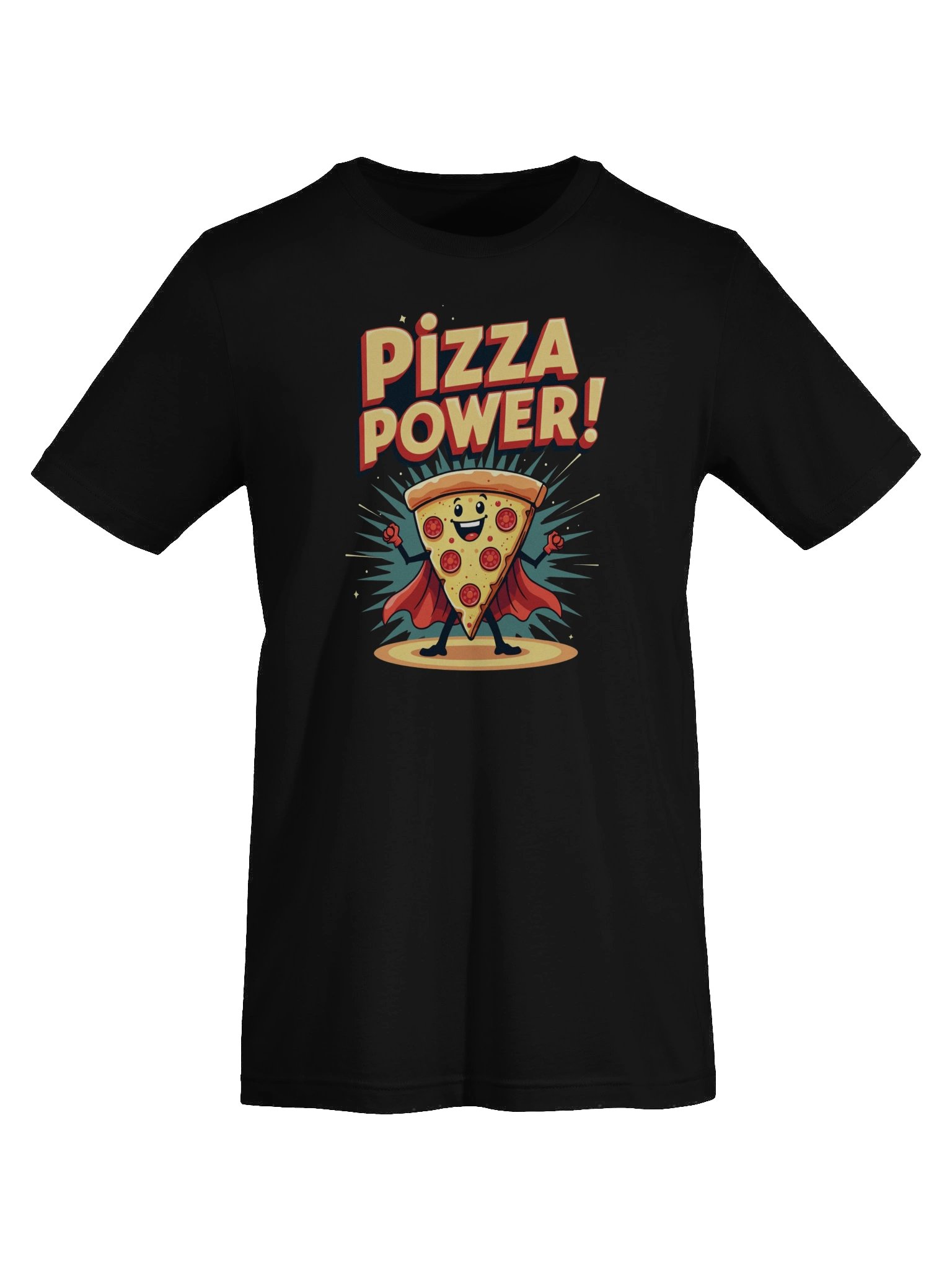 Pizza Power T-Shirt | Funny Superhero Food Tee | Pizza Lover Character Shirt | Comic Style Design product image (7)