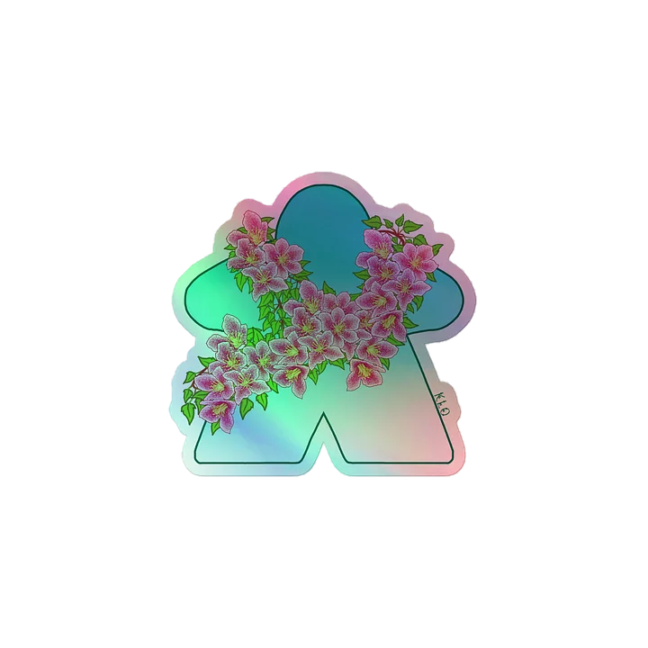 Spring Flower Meeple Holographic Sticker product image (1)