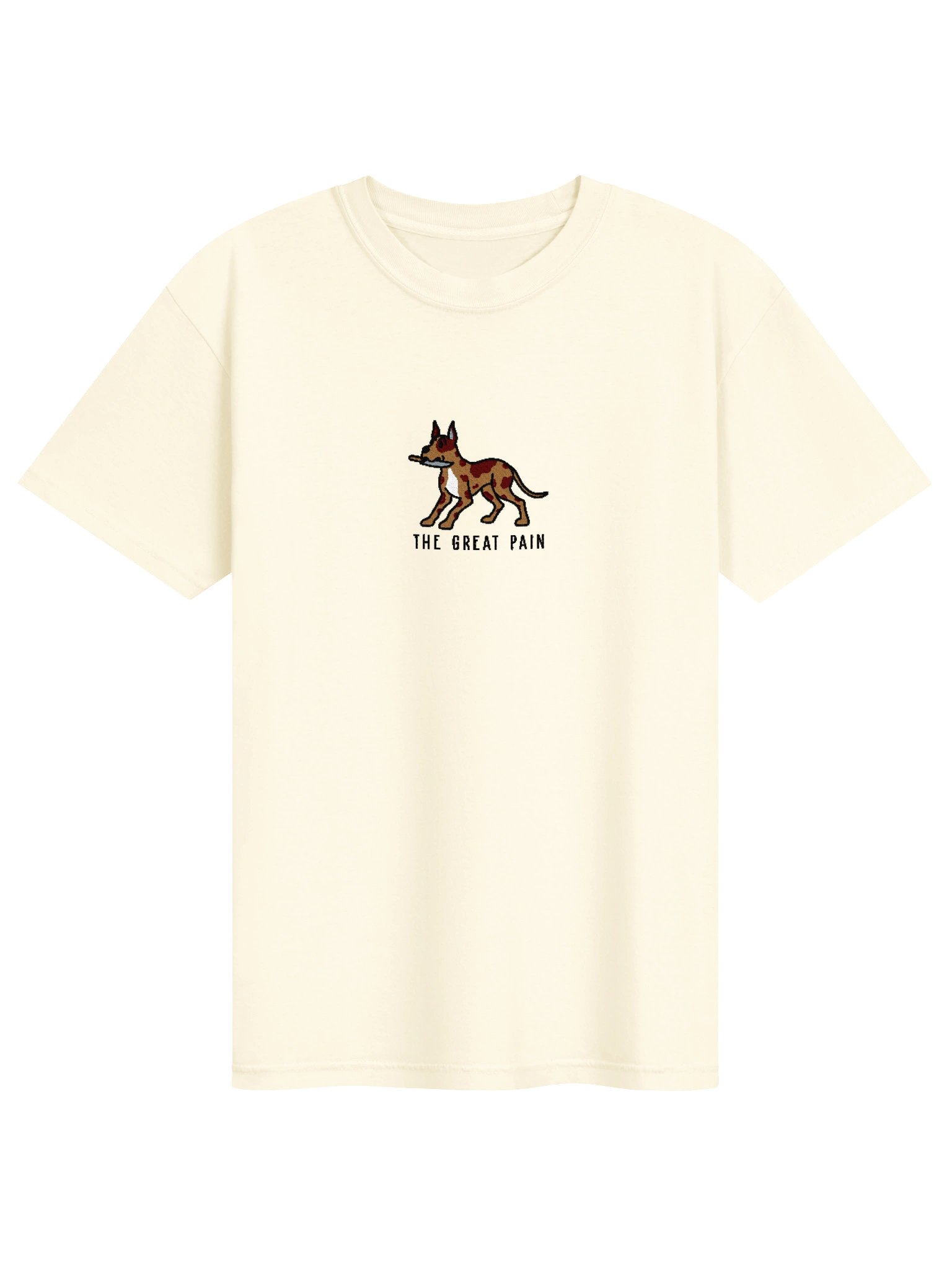 The Great Pain Funny Chibi-Style Embroidered T-Shirt for Great Dane(Chocolate Merle, Cropped Ears) Owners product image (109)