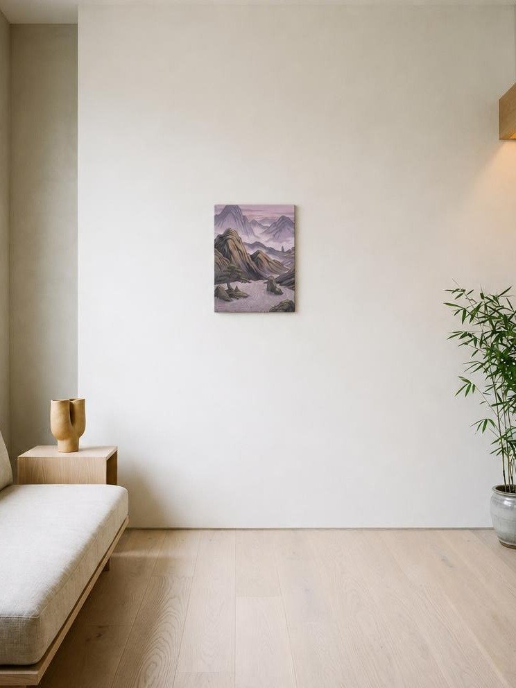 Tranquil Mountain Pagoda Canvas - Wabi-Sabi Zen Wall Art product image (2)