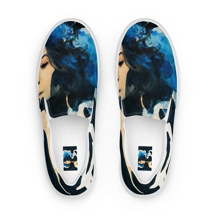 Blue Plumes, Women's Slip-On Canvas Shoes product image (1)