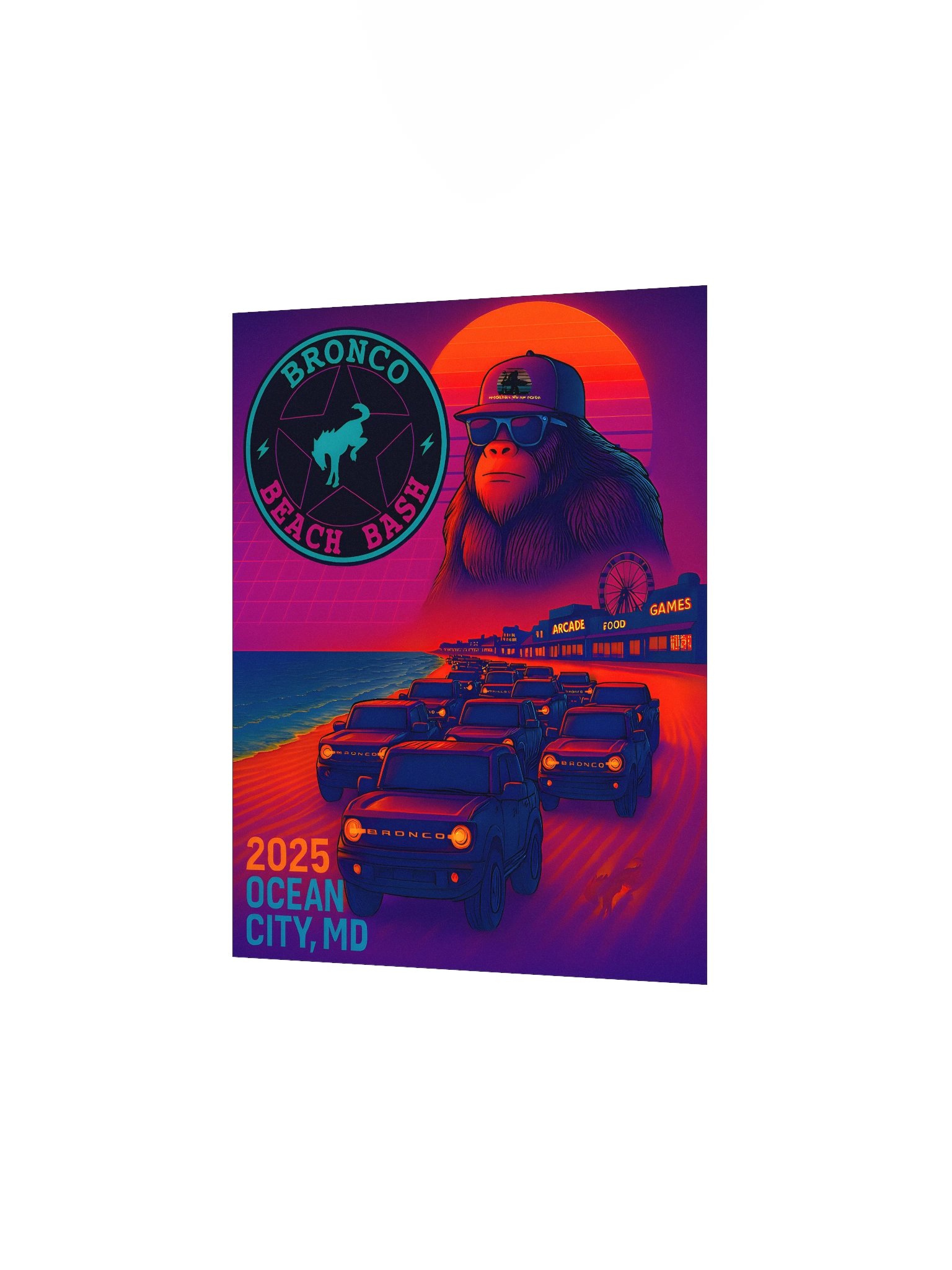 2025 Bronco Beach Bash Ocean City / Destination Bigfoot Bronco Collab | Official Event Collab Artwork By Jamie Castleberry product image (3)