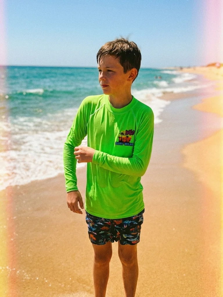 Wild Green Neon Youth Rashguard product image (6)