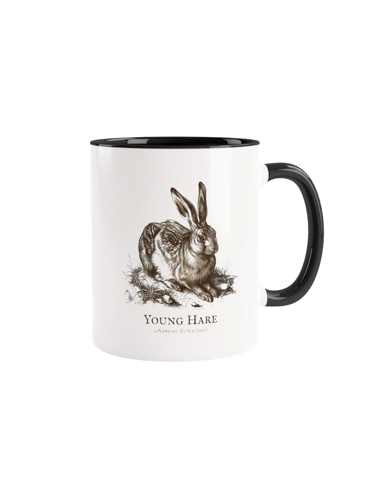 Albrecht Dürer "Young Hare" Fine Art Mug – Premium Two-Tone Ceramic Coffee & Tea Mug product image (2)