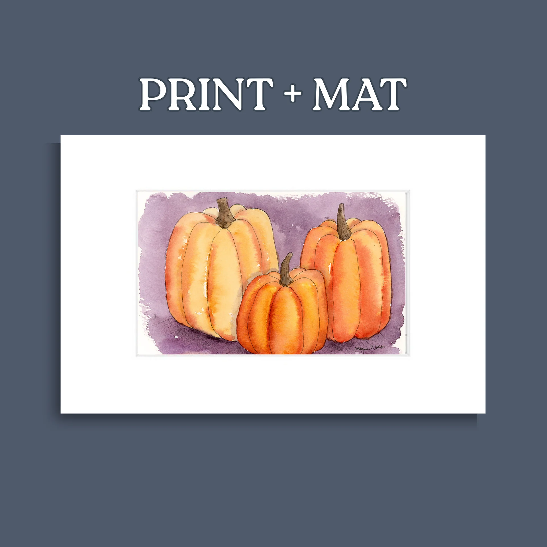 Autumn Pumpkins Watercolor Print - Pumpkin Dreams product image (5)