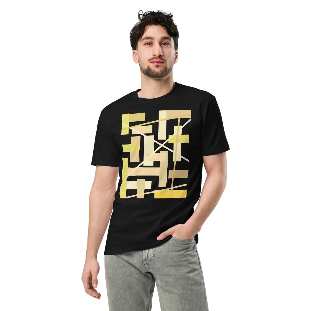 Black Background Golden Geometric Square Rectangle Line Pattern product image (3)