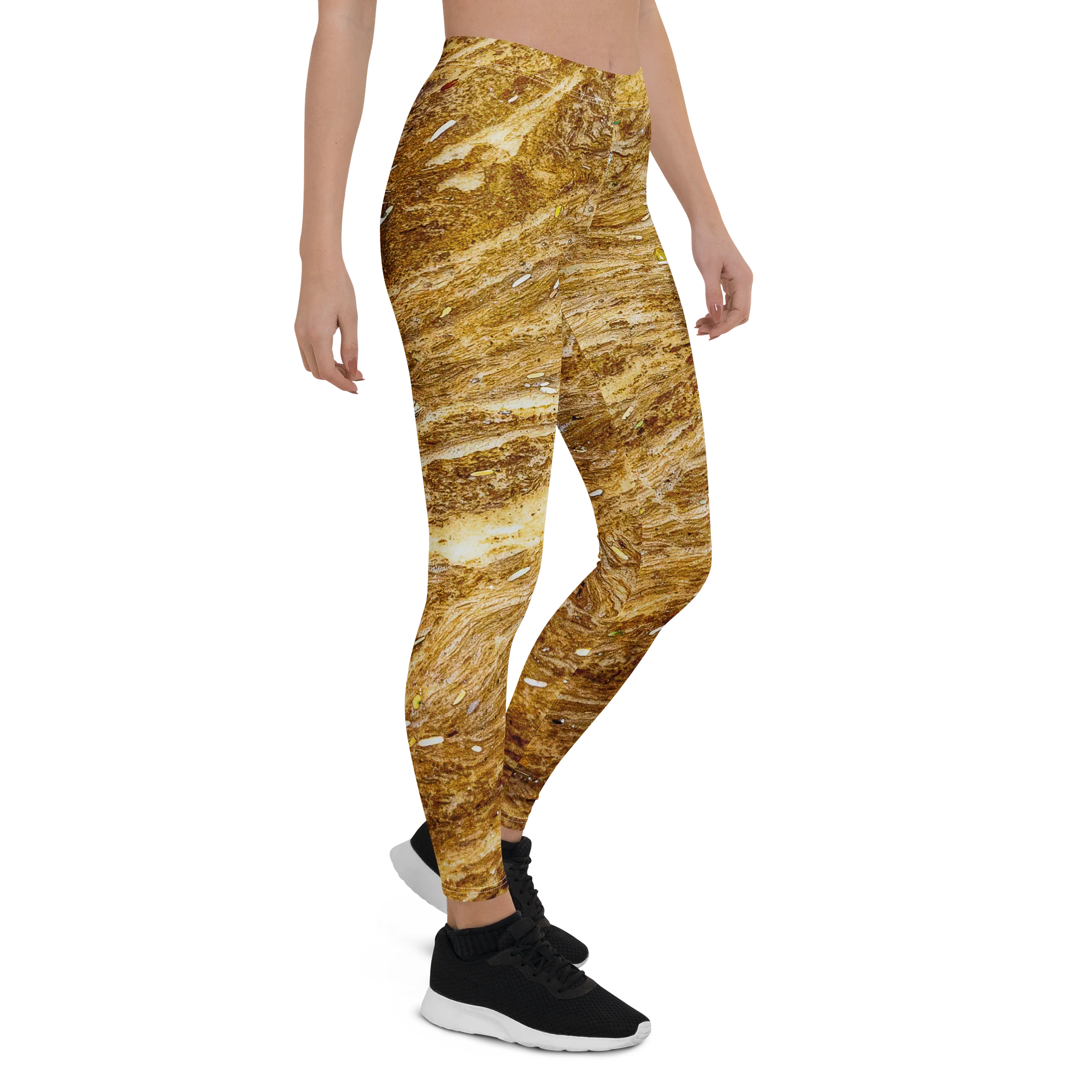 Golden Strata Women's All-Over Print High-Waisted Desert Canyon Leggings product image (6)