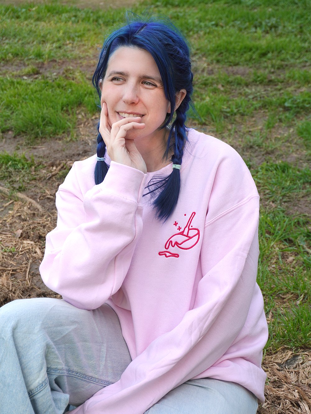 The Amateur Embroidered Sweater (Pink) product image (2)