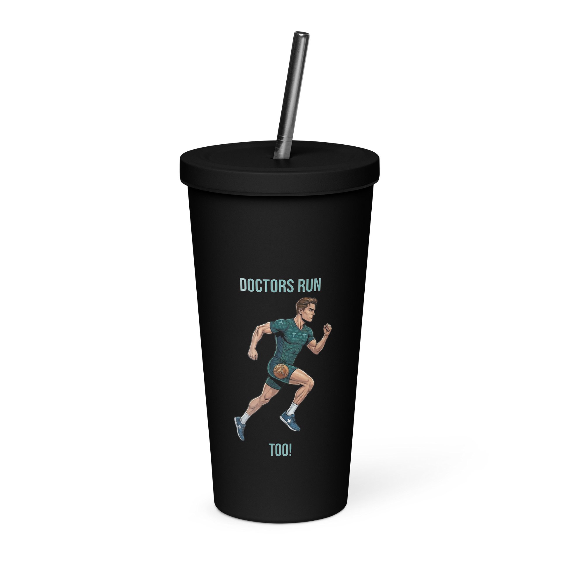 Doctor Athlete Tumbler with Straw | Mens Running Edition product image (3)