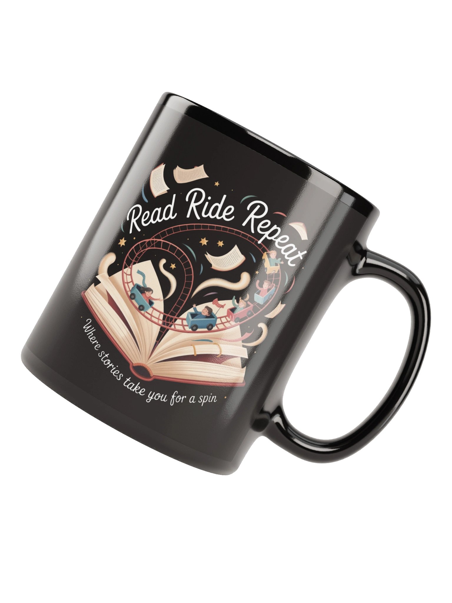 Read Ride Repeat Roller Coaster Book Lover Mug – Literary Gift for Readers, Teachers & Librarians product image (7)