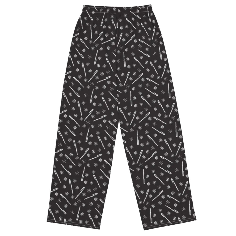 Bass Flute - Flutes and Snowflakes Unisex Wide-Leg Lounge Pants product image (2)