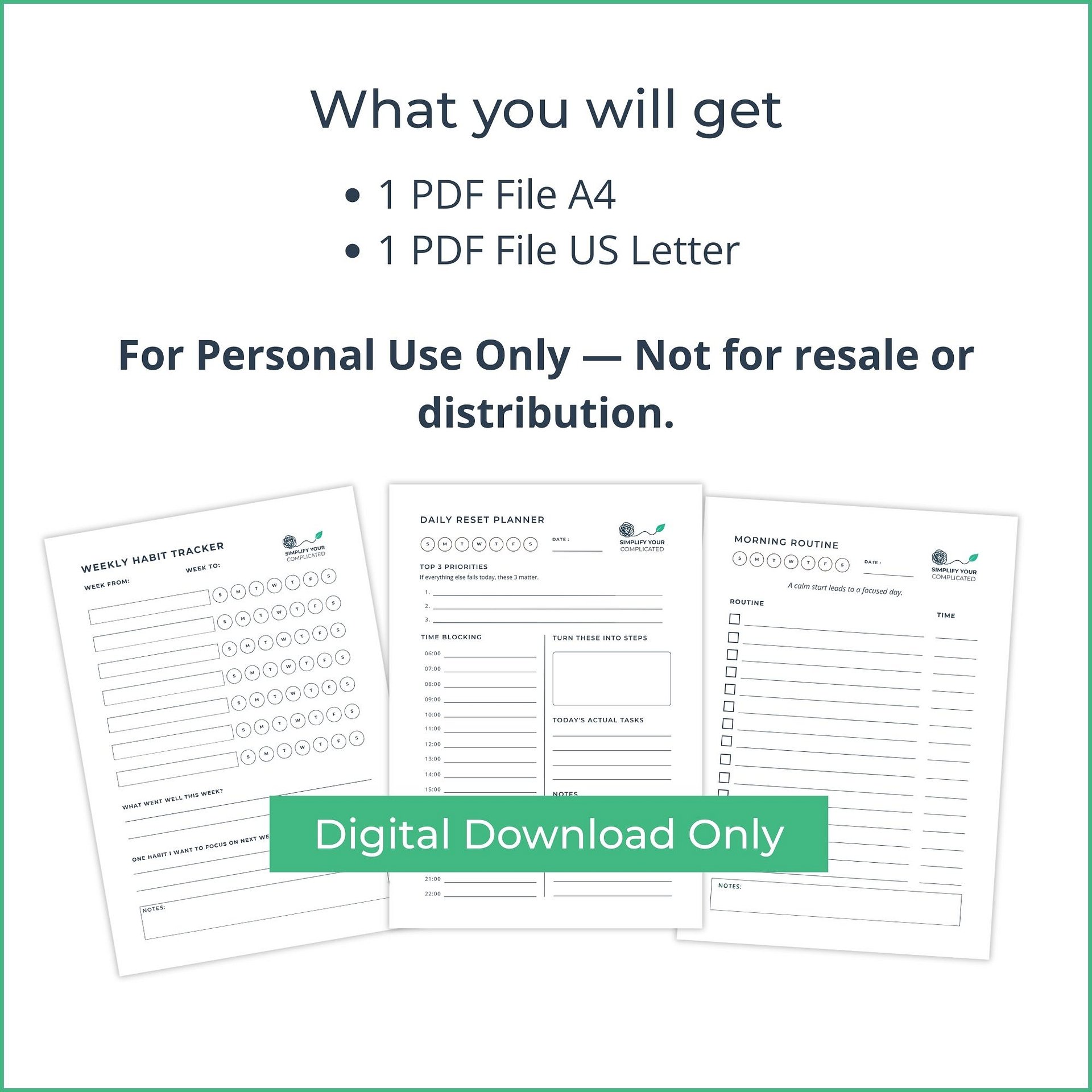 Simplify Your Life – Reset Planner product image (5)
