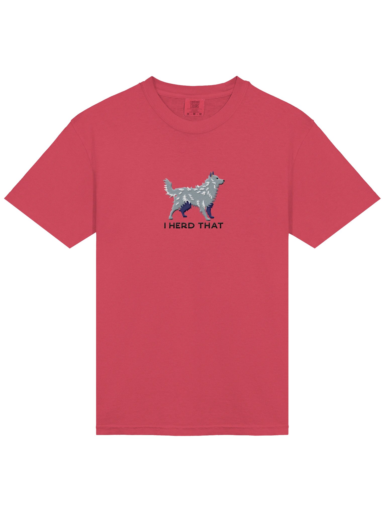 I Herd That T-Shirt(Embroidered) of a Hungarian Mudi(Gray) product image (6)