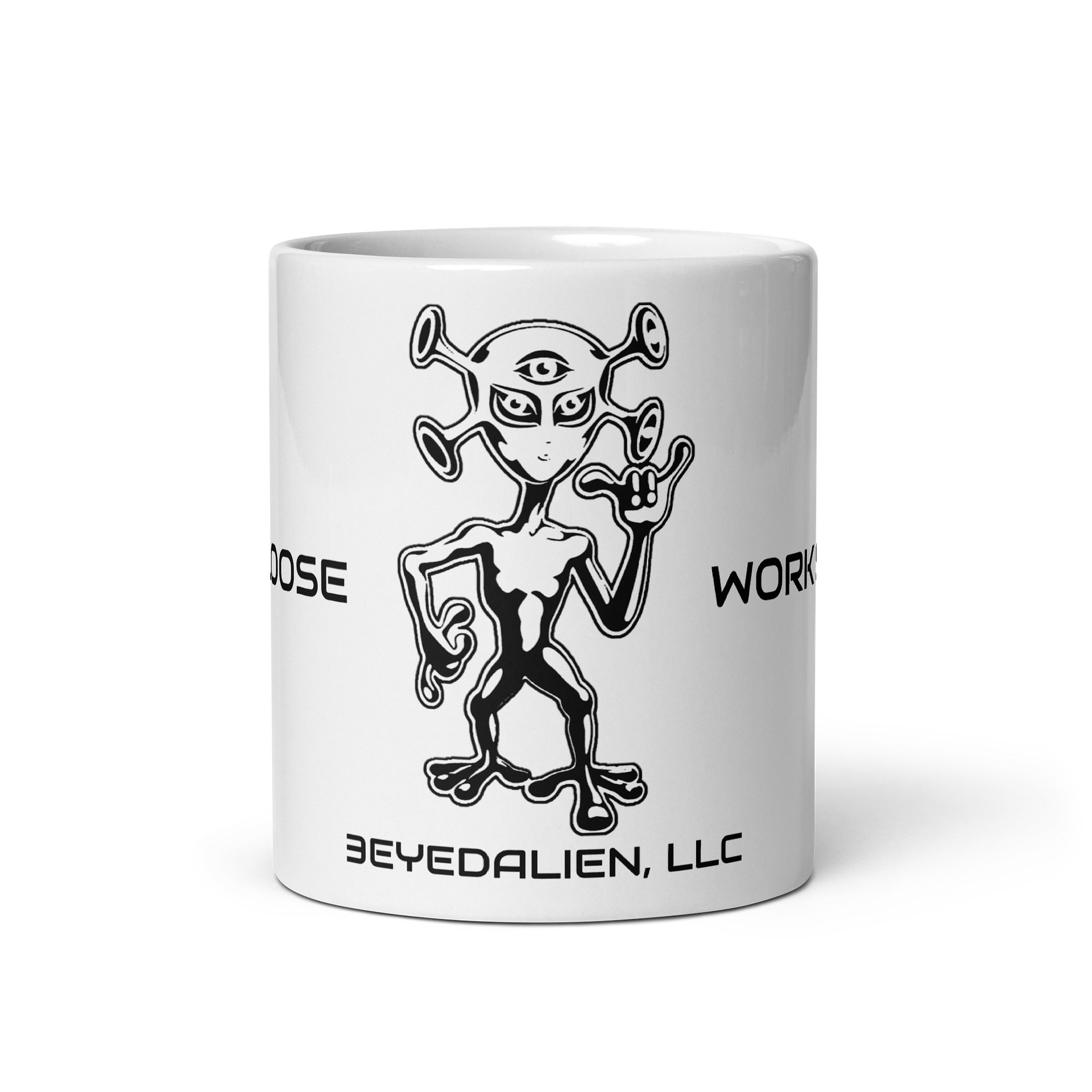 Hang Loose Work Smart Mug | 3 Eyed Alien Coffee Cup product image (1)