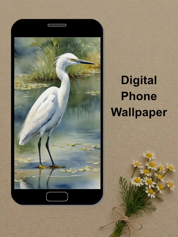 Snowy Egret Phone Wallpaper product image (1)