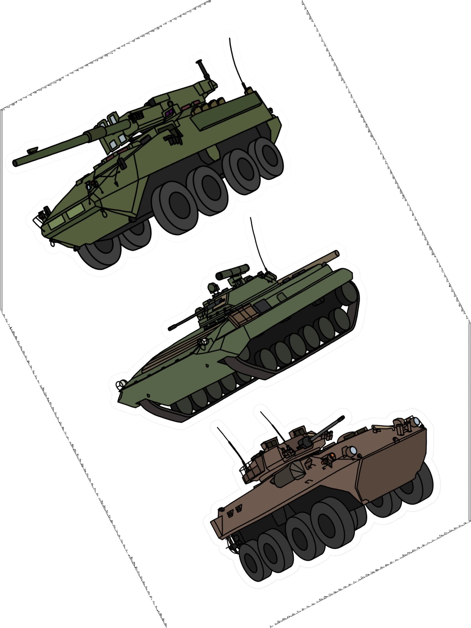 Stryker MGS, BMP-2 and ASLAV Sticker Sheet product image (1)