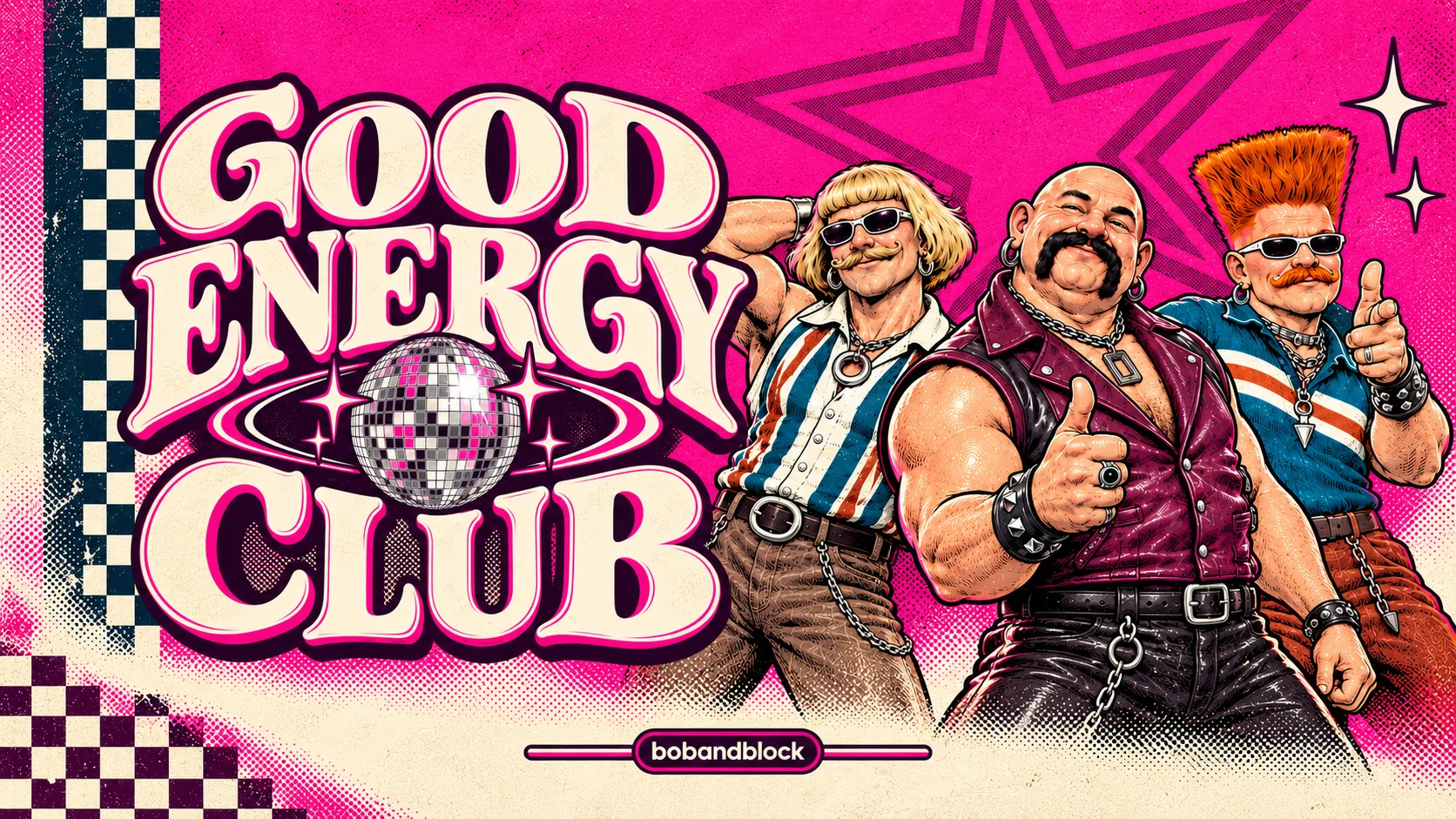 Good Energy Club desktop wallpaper with Bob, Brutus and Block