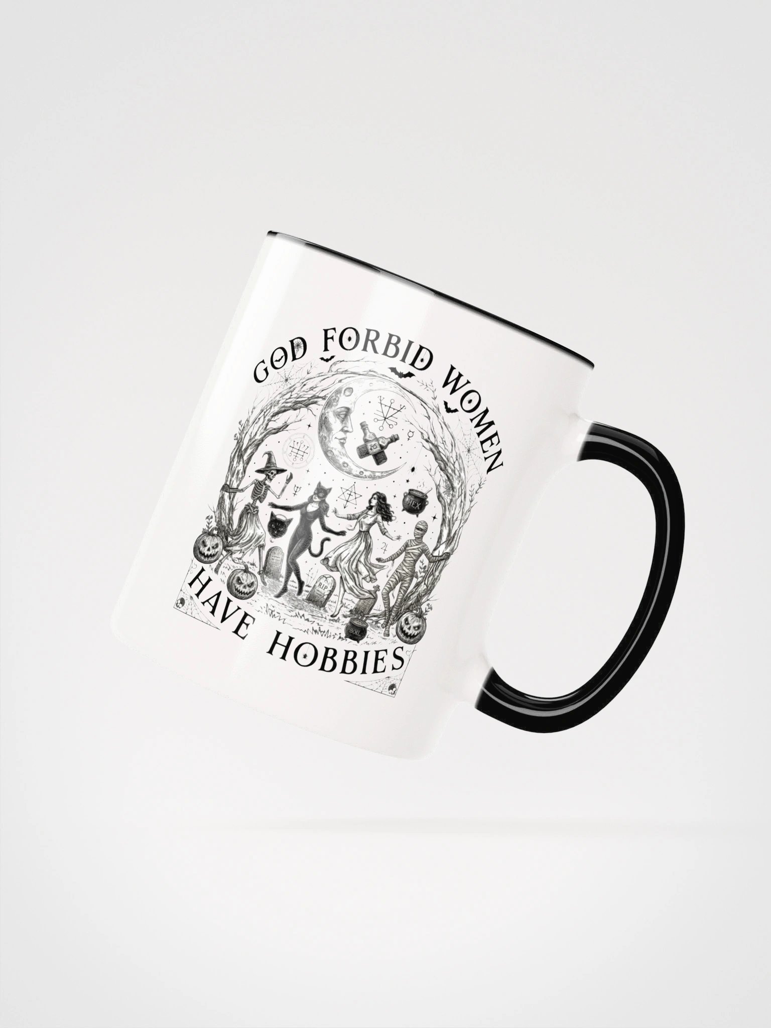 God Forbid Women Have Hobbies Vintage Halloween Coffee Mug product image (2)