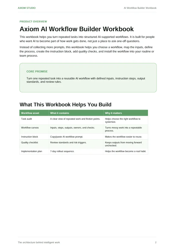 Axiom AI Workflow Builder Workbook product image (2)