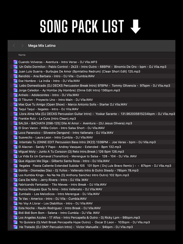Mega Mix Latino – Song Pack product image (2)