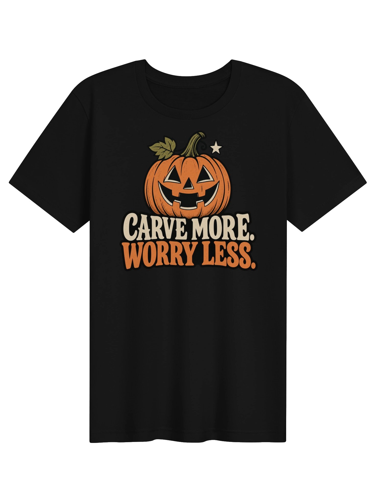 Carve More, Worry Less Halloween Tee product image (1)