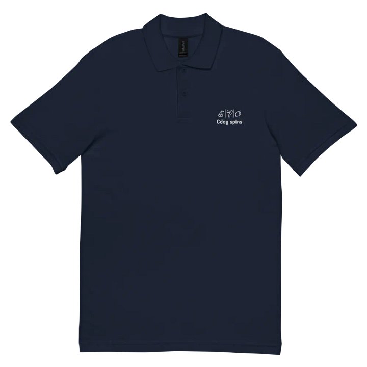 Cdog Spins Polo Unisex Navy Full Logo product image (2)